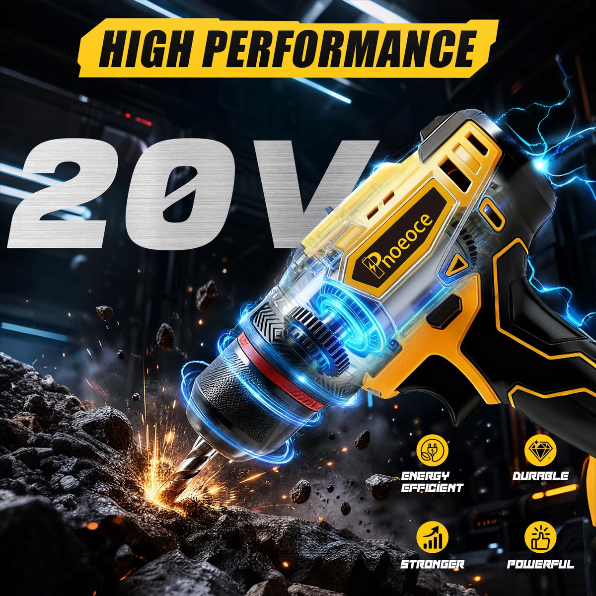 20V Cordless Drill Kit – Dual Batteries, 25+1 Clutch & Accessory Set