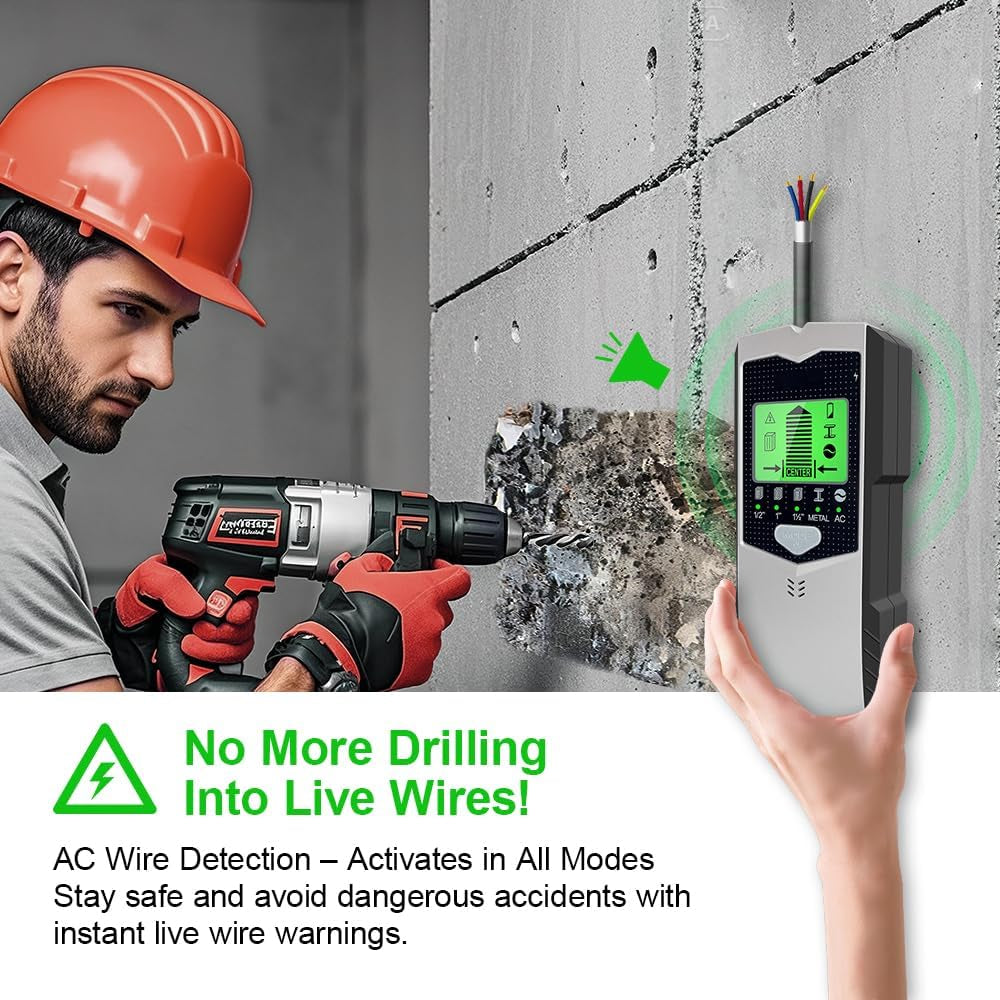 5-in-1 Digital Stud Finder & Wall Scanner – Wood, Metal & AC Detection