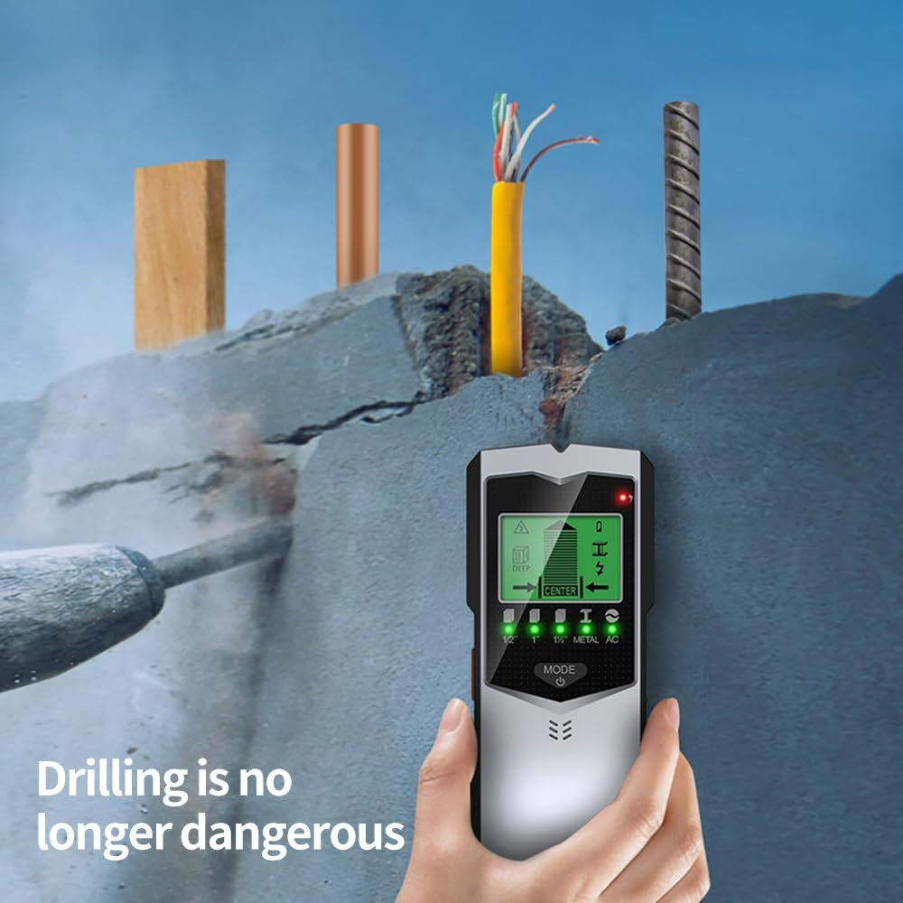 5-in-1 Digital Stud Finder & Wall Scanner – Wood, Metal & AC Detection