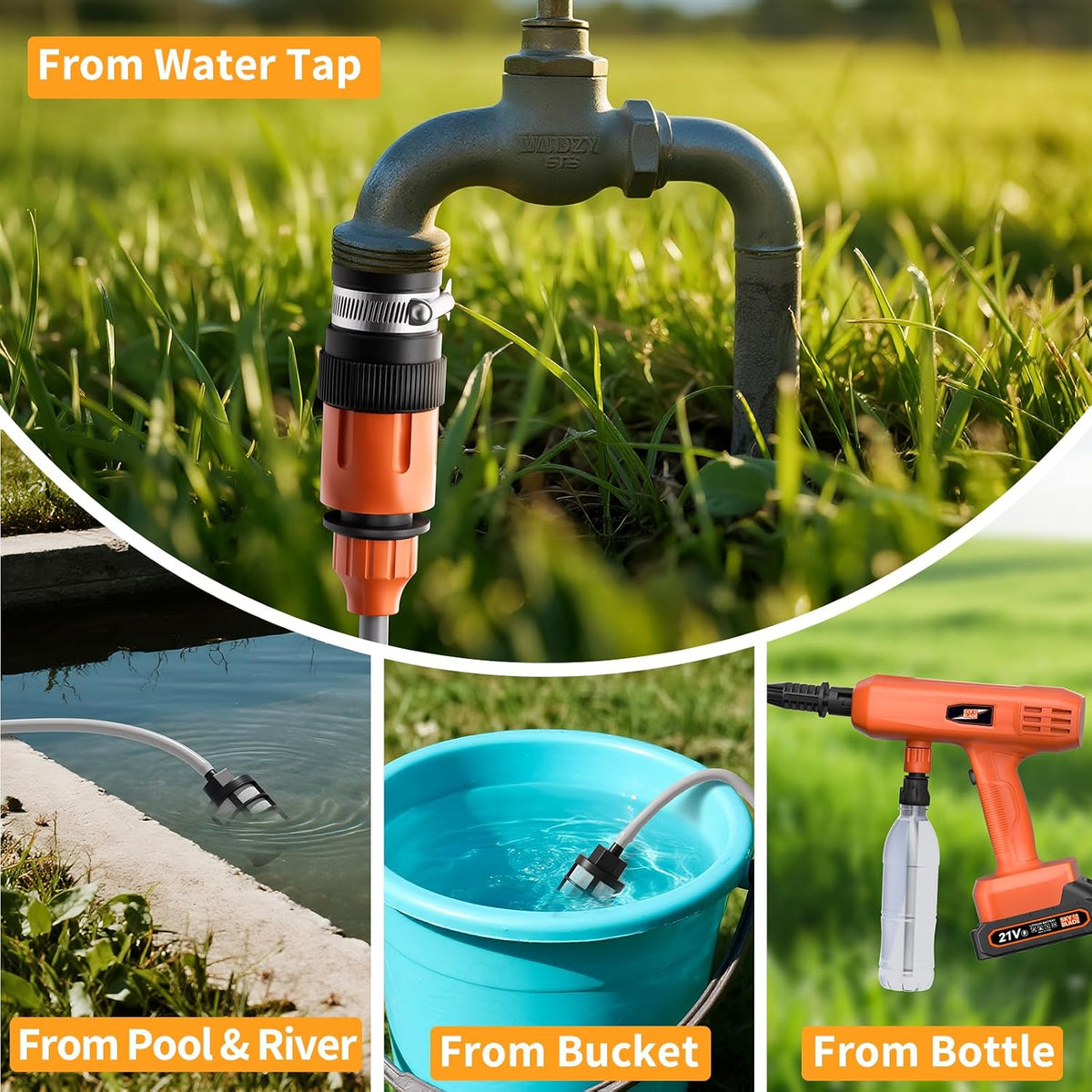 Cordless Power Washer Kit – 6-in-1 Adjustable Nozzle & Dual Batteries