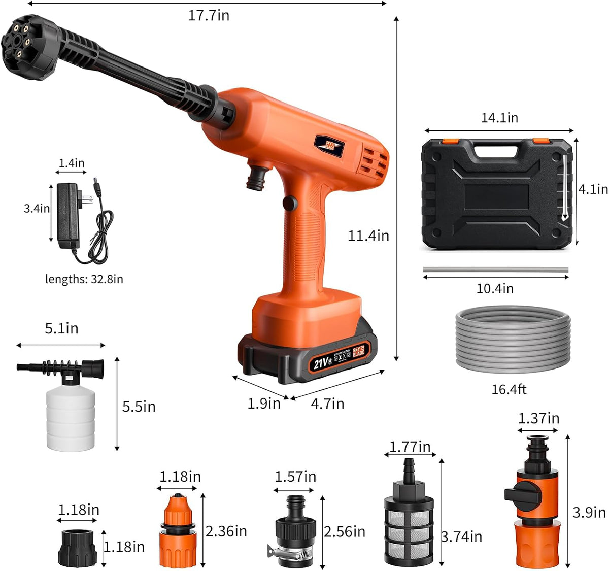 Cordless Power Washer Kit – 6-in-1 Adjustable Nozzle & Dual Batteries