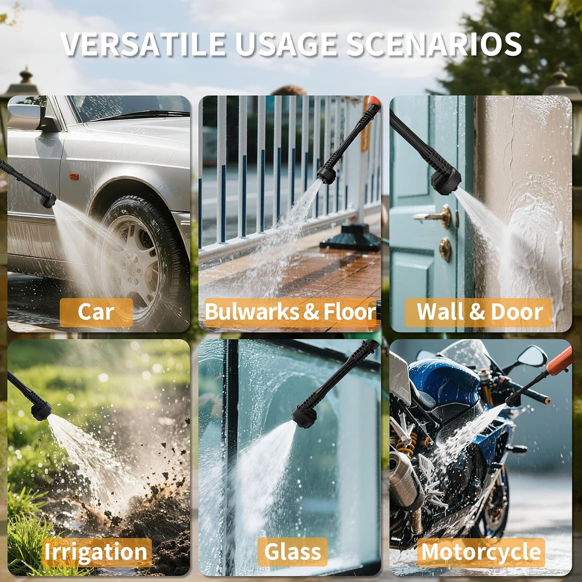 Cordless Power Washer Kit – 6-in-1 Adjustable Nozzle & Dual Batteries