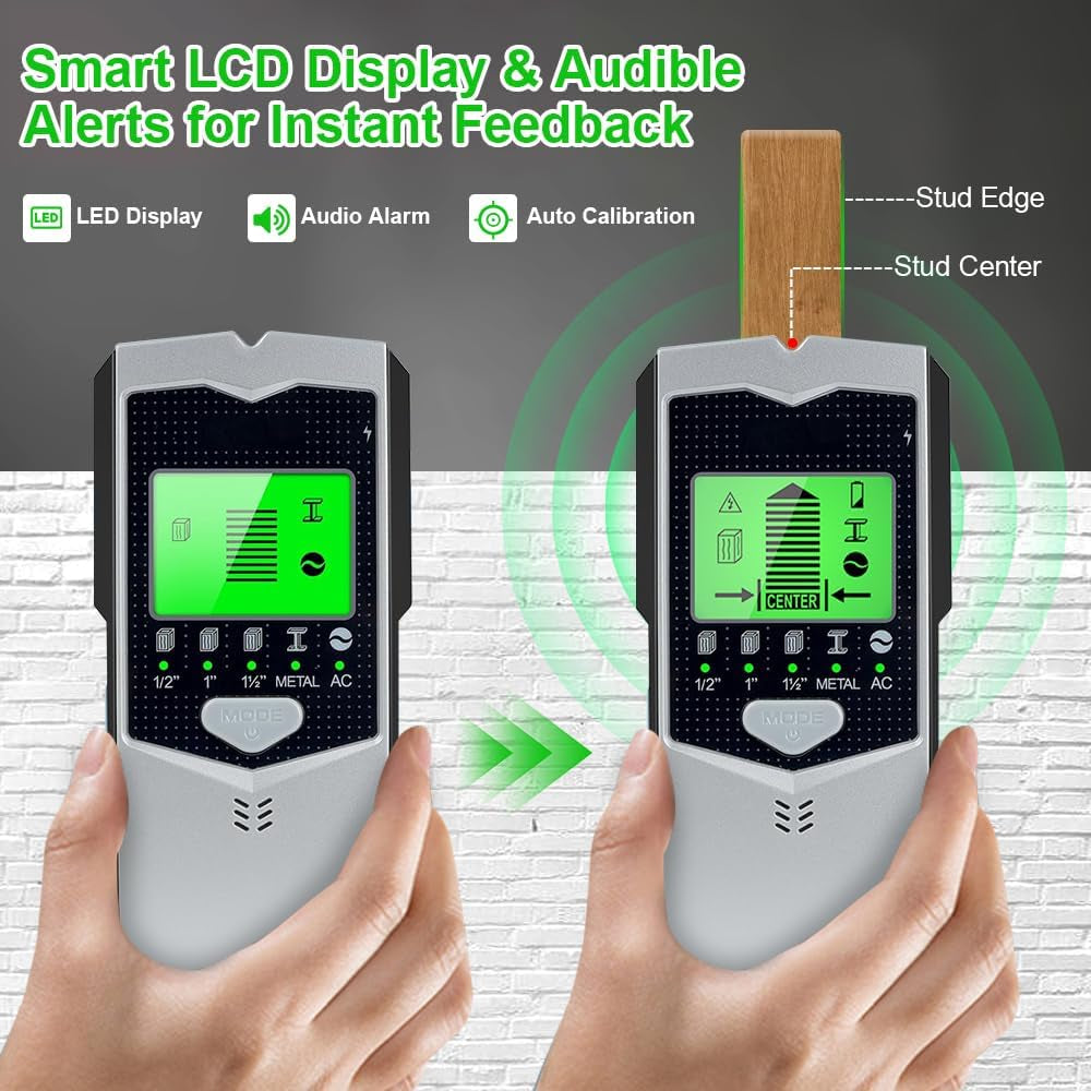 5-in-1 Digital Stud Finder & Wall Scanner – Wood, Metal & AC Detection