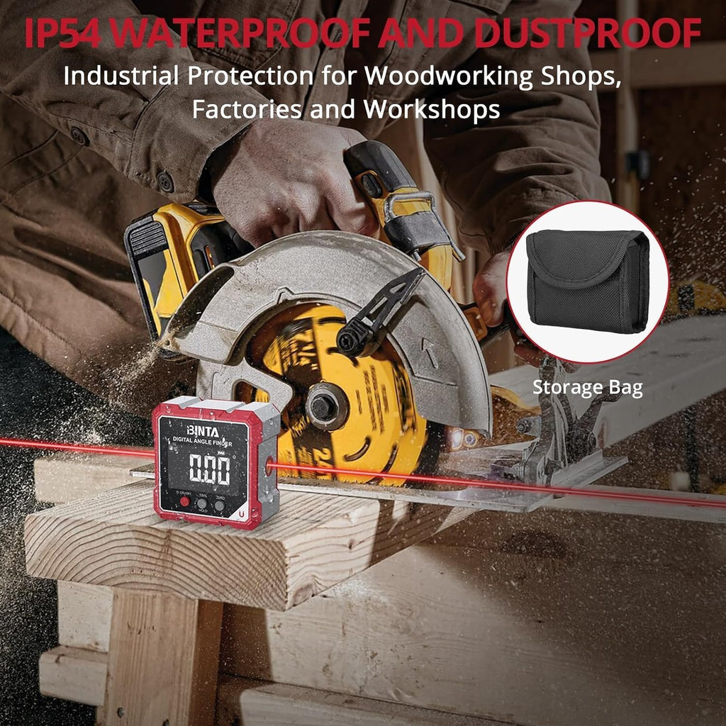 Rechargeable Digital Angle Finder with Dual Laser & Magnetic Base