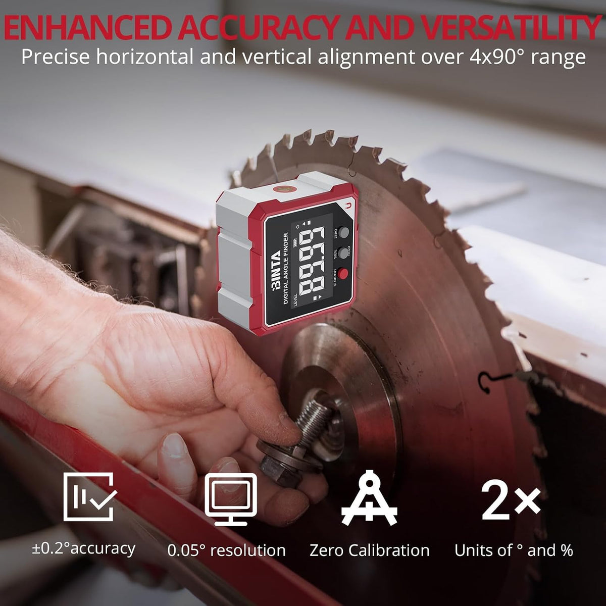 Rechargeable Digital Angle Finder with Dual Laser & Magnetic Base